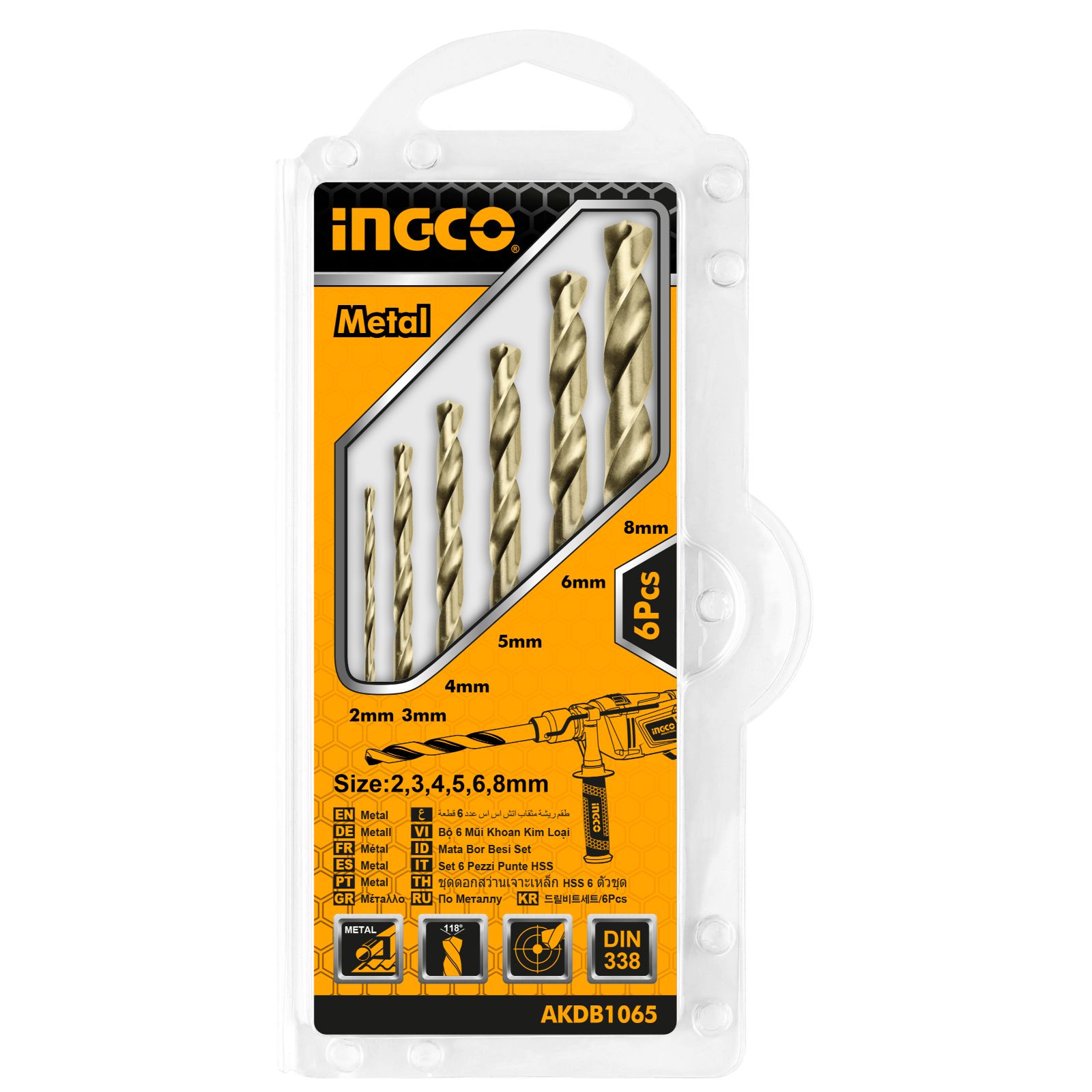 HSS Twist Drill Bits Set (6 Piece) Ingco Tools South Africa