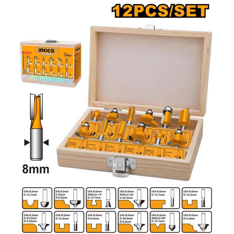 12 Piece router bits set